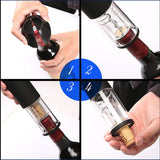 Electric Wine Opener Corkscrew Automatic Wine Bottle Opener Kit Cordless With Foil Cutter And Vacuum Stopper Kitchen Tools